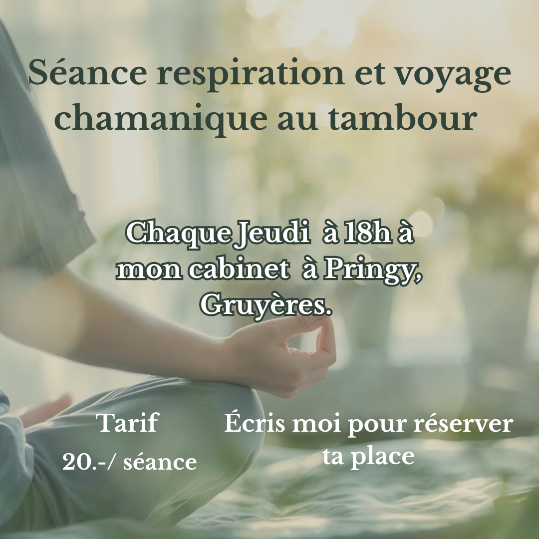 Affiche des ateliers de respiration et voyage chamanique au tambour